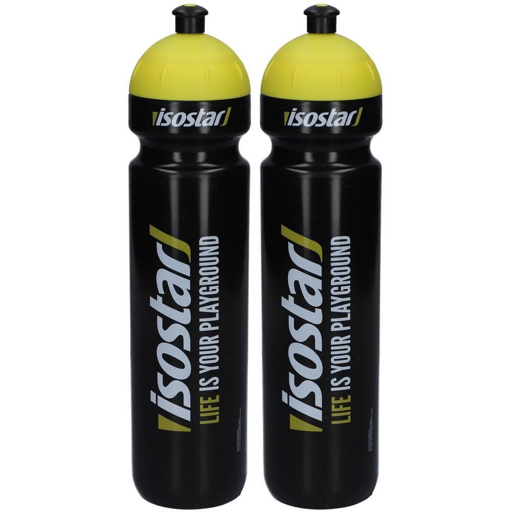 Isostar Push Pull Trinkflasche black 1000 ml 2x 2x1000 Flaschen