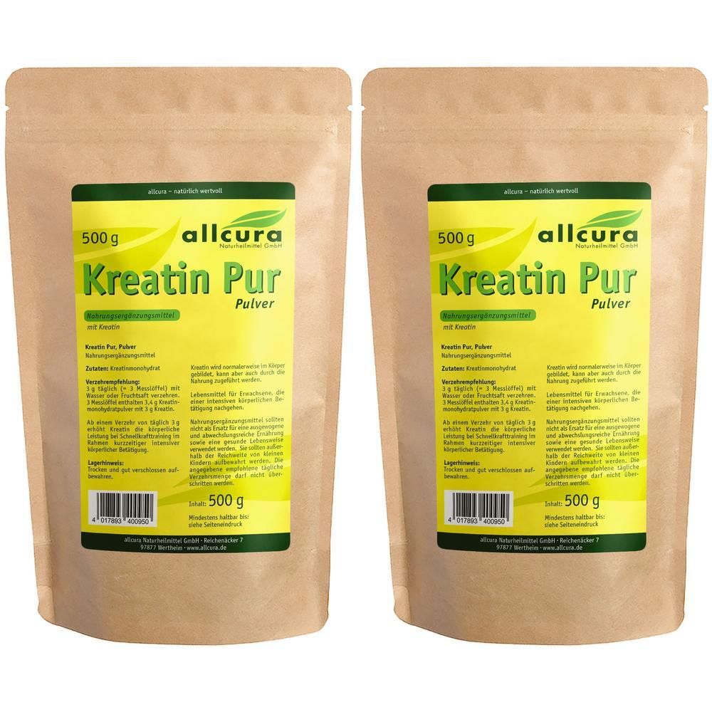 Kreatin PUR Pulver Premium Qualität 2x 2x500 g