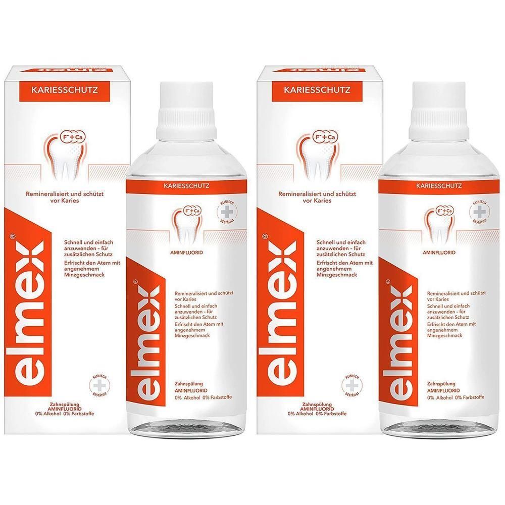 Elmex Kariesschutz Zahnspülung 2x 2x400 ml Mundwasser