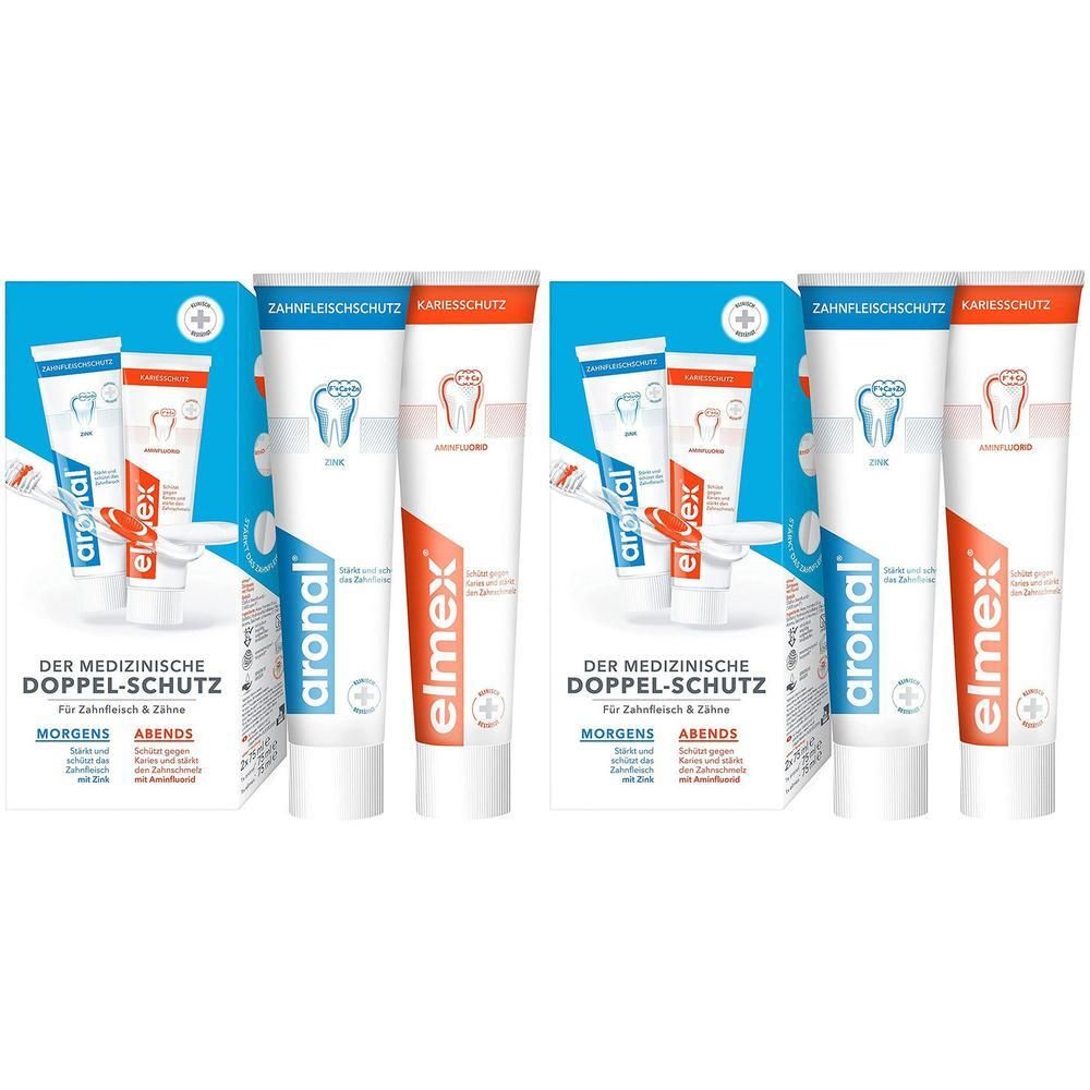 Aronal/Elmex Doppelschutz Zahnpasta 2x 2x2x75 ml