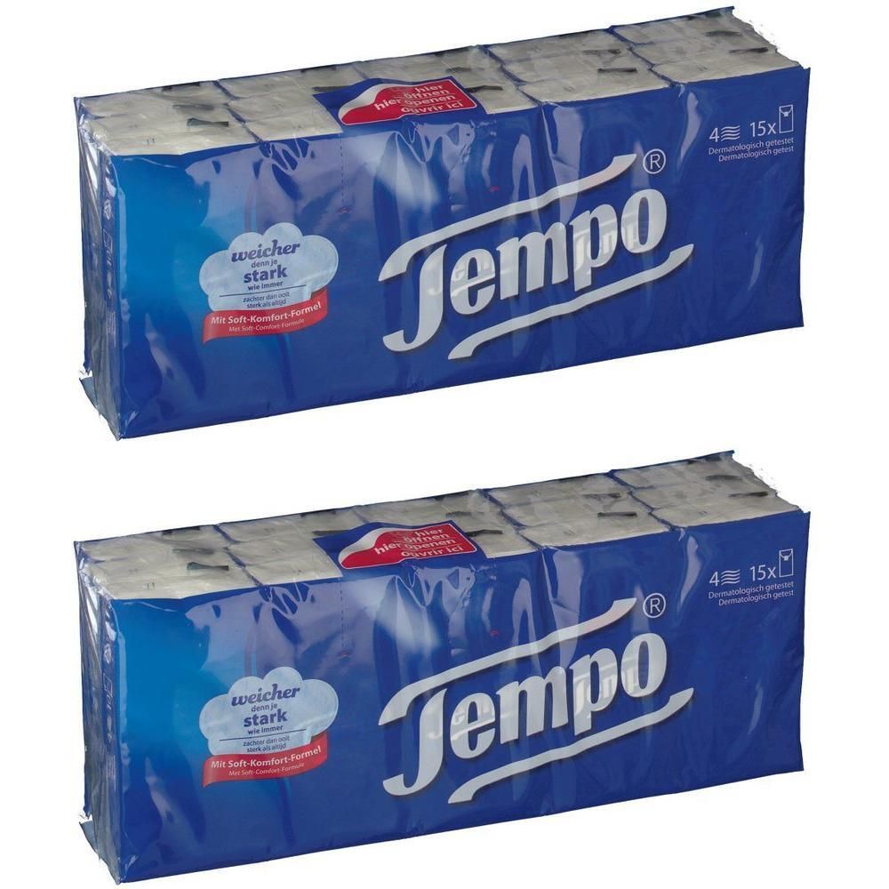 Tempo Taschentücher ohne Menthol 5404 2x 2x15x10 St Tücher
