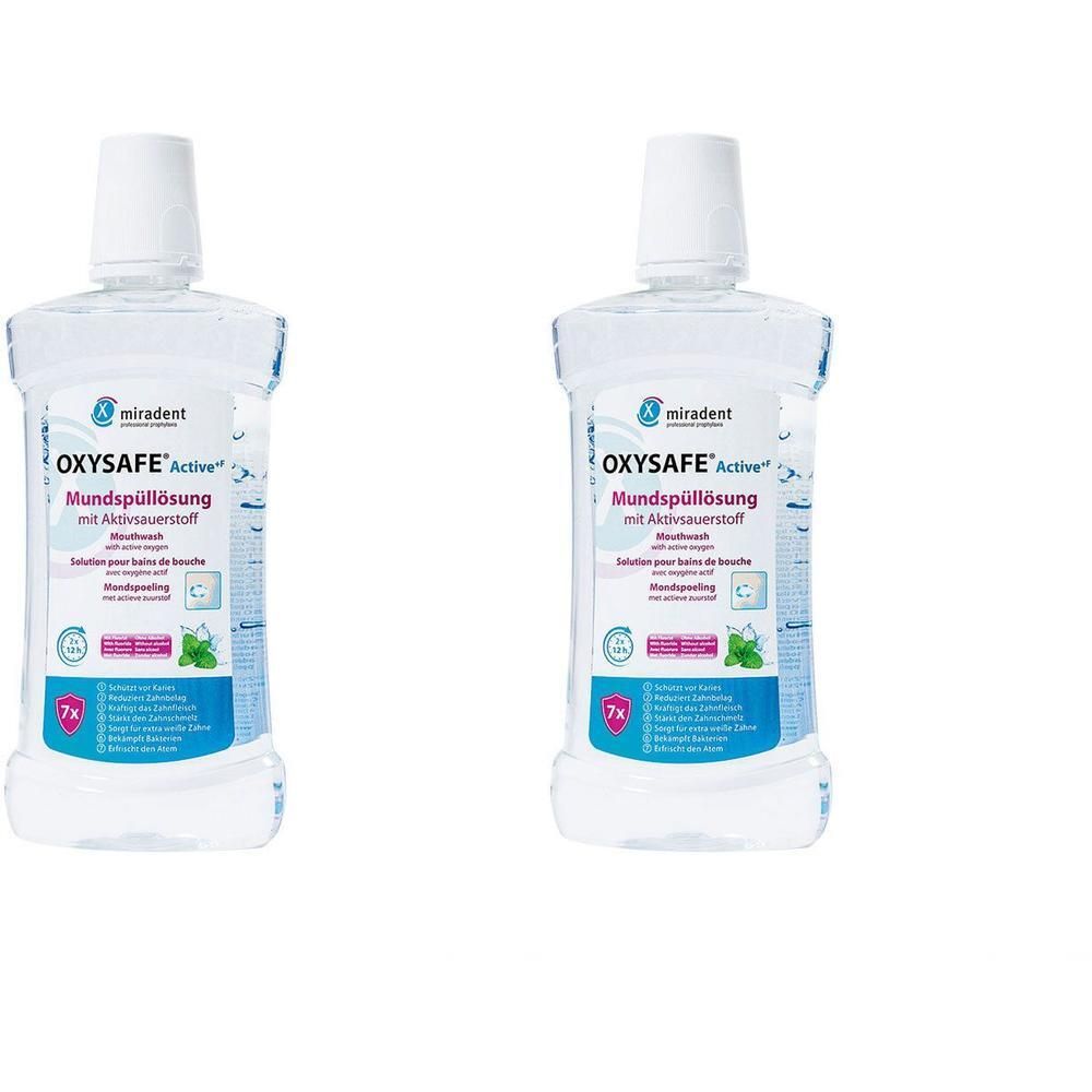 Miradent Oxysafe Active Mundspülung m.Aktivsauerst 2x 2x500 ml Mundwasser