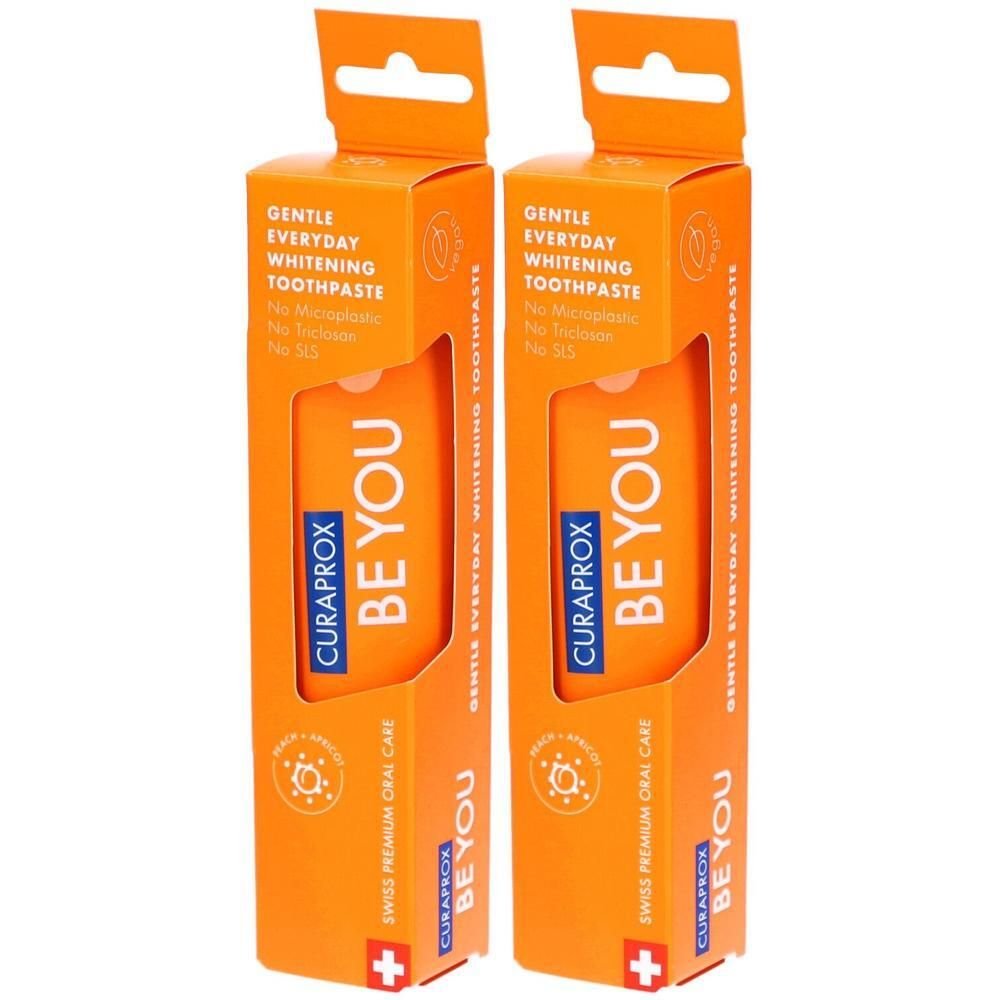 Curaprox be you Zahnpasta Pfirsich+Aprikose orange 2x 2x60 ml