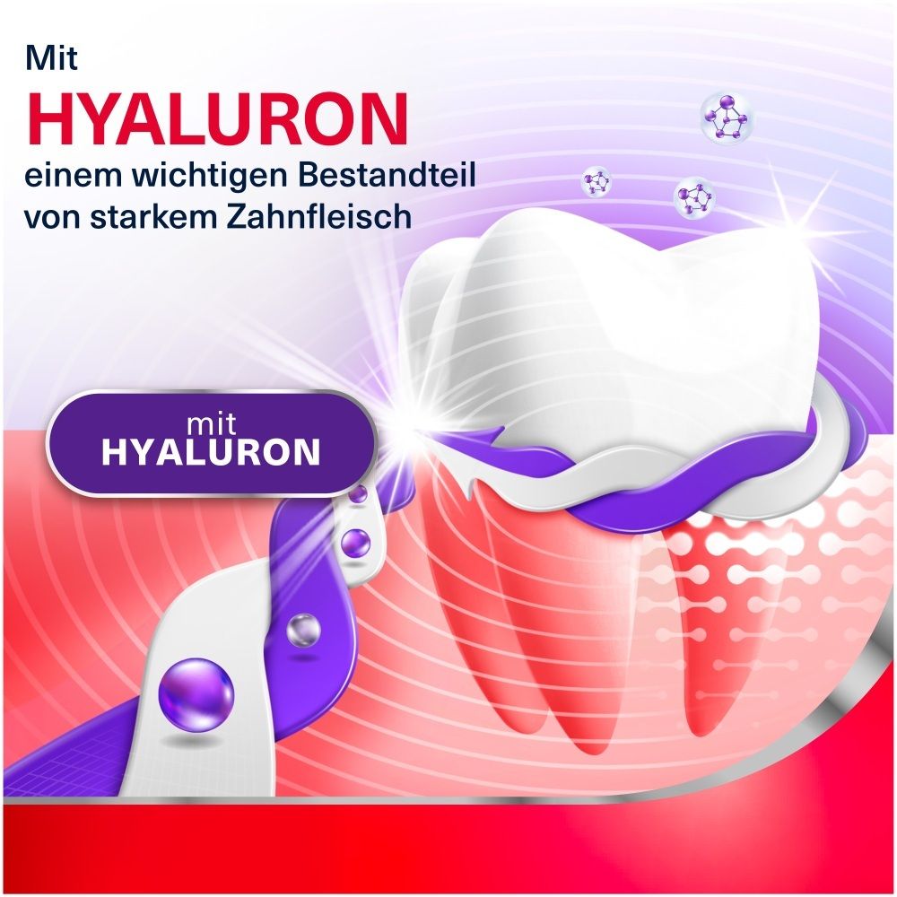 Zahnfleischpflege mit Hyaluron für starkes Zahnfleisch, dargestellt durch eine Zahnbürste.