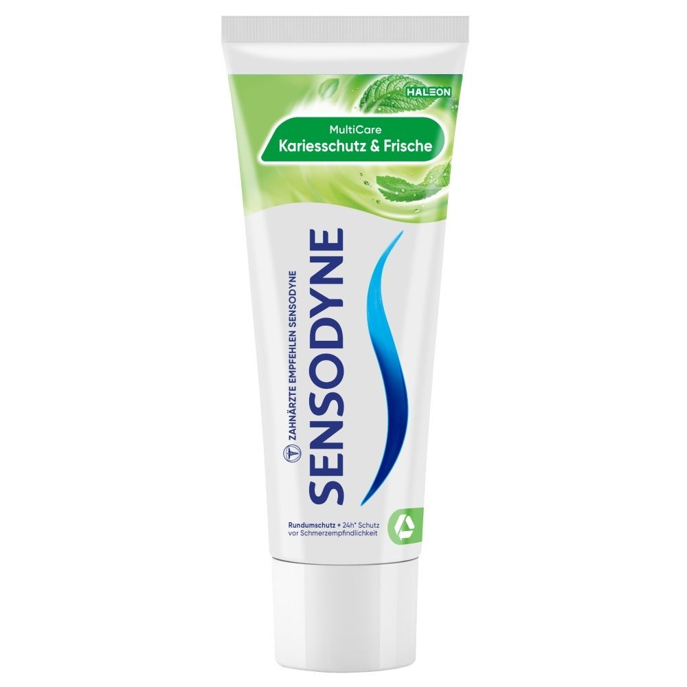 Zahnpastatube Sensodyne MultiCare Kariesschutz & Frische.