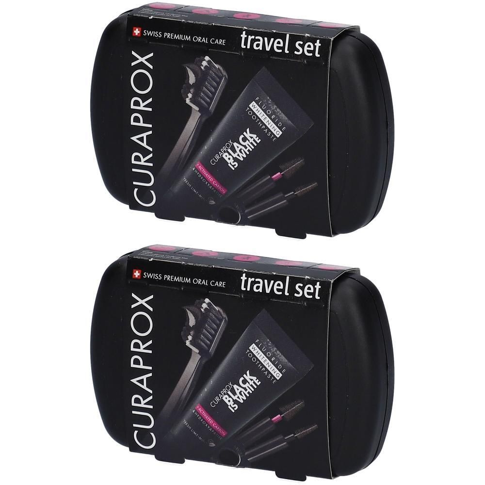 Curaprox black is white Travel-Set Zahnbürste 2x 2x1 St
