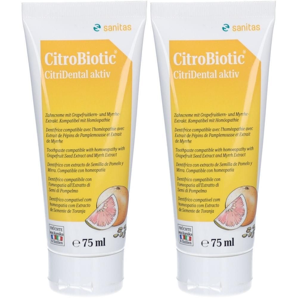 Citrobiotic CitriDental aktiv Zahncreme 2x 2x75 ml