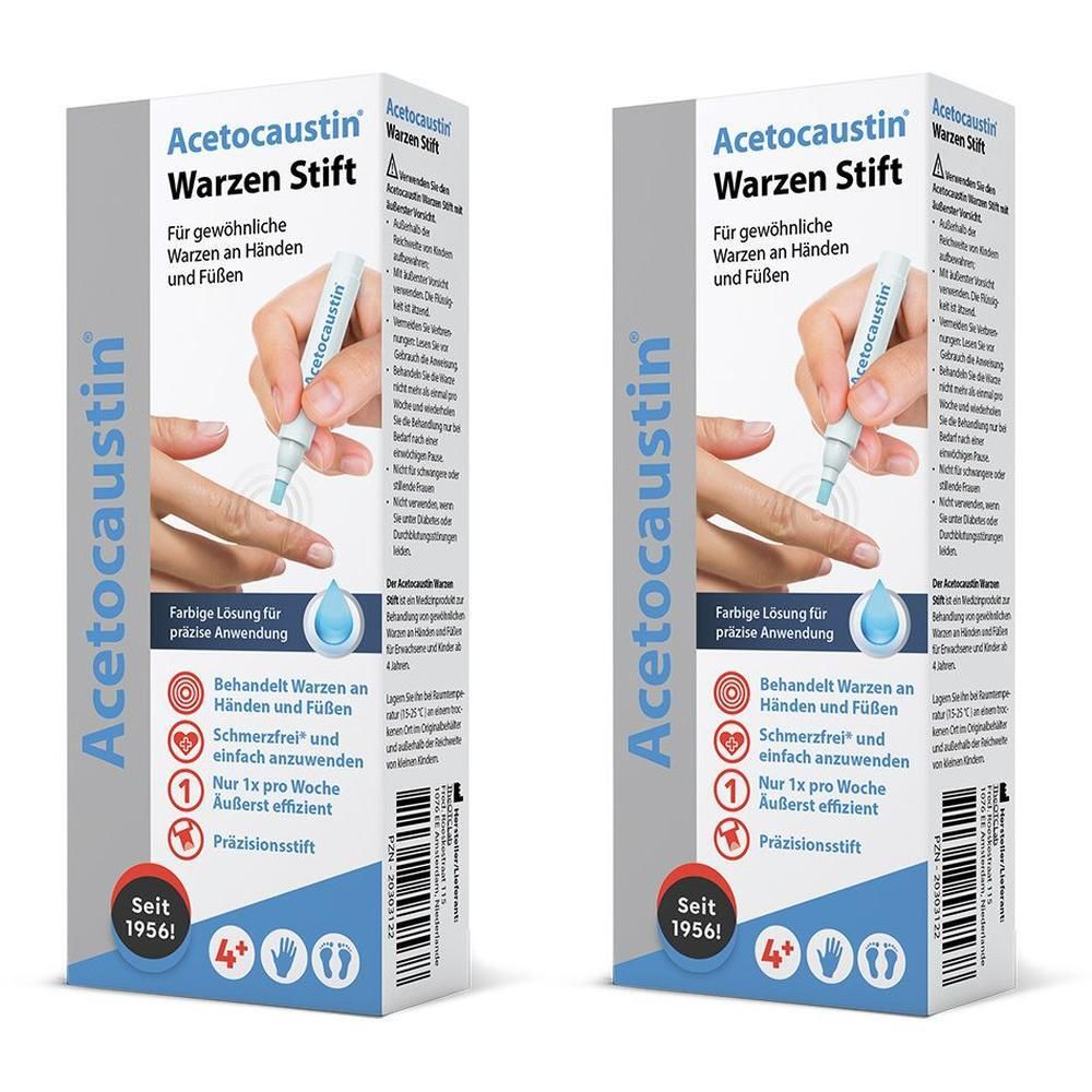 Acetocaustin Stift gegen Warzen 2x 2x3 ml Stifte
