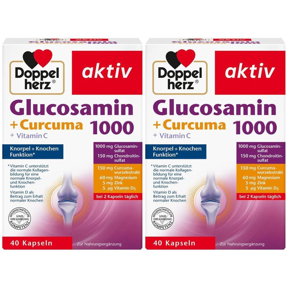 Doppelherz Glucosamin 1000+curcuma 40 Kaps 2x 2x40 St Kapseln
