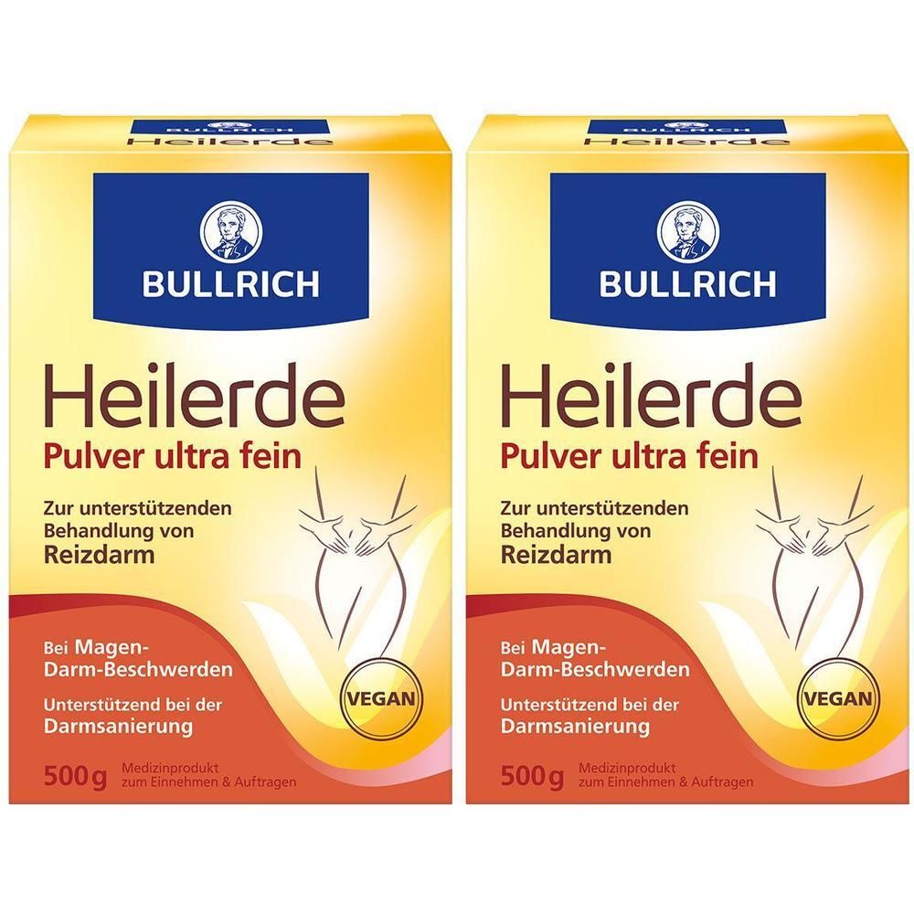 Bullrich Heilerde Plv.z.Einnehmen u.Auftragen 2x 2x500 g Pulver