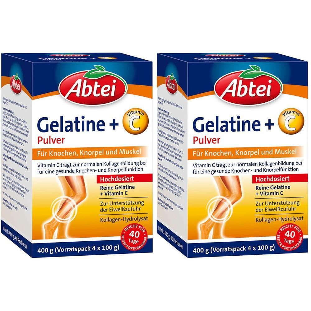 Abtei Gelatine Plus Vitamin C Pulver 2x 2x400 g