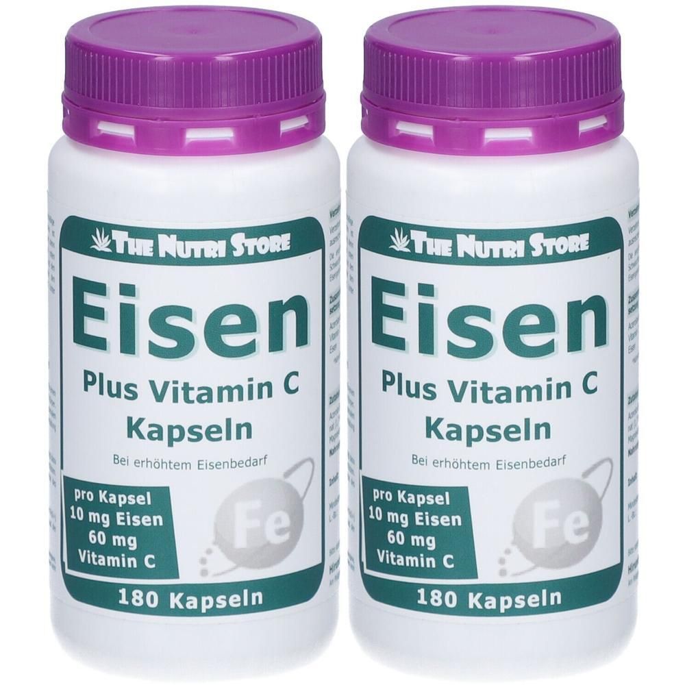 Eisen 10 mg+Vitamin C 60 mg Kapseln 2x 2x180 St