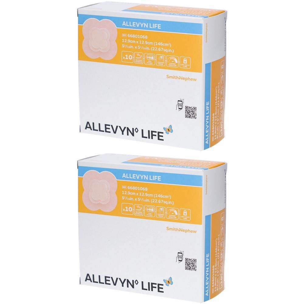 Allevyn Life 12,9x12,9 cm Silikonschaumverband 2x 2x10 St Verband