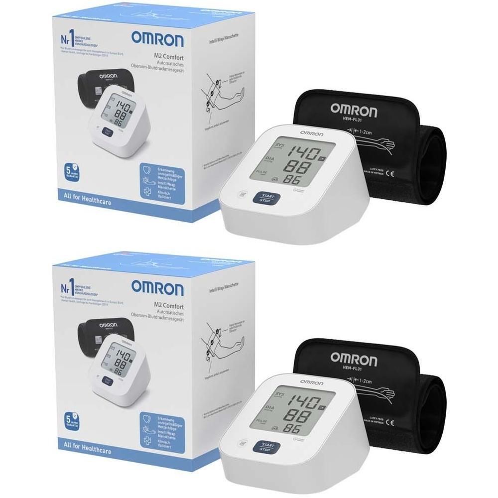 Omron M2 Comfort Oberarm Blutdruckmessgerät 2x 2x1 St
