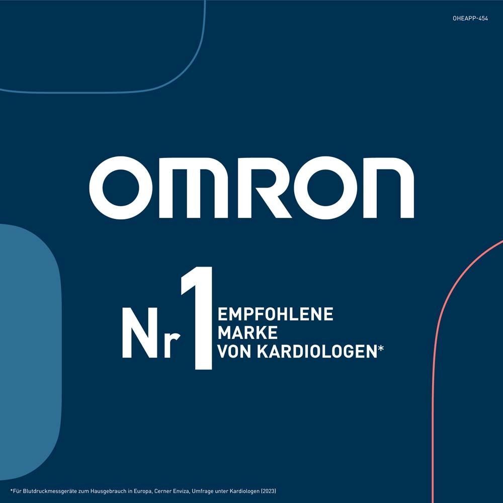 OMRON Logo und Text: Nr. 1 Empfohlene Marke von Kardiologen.