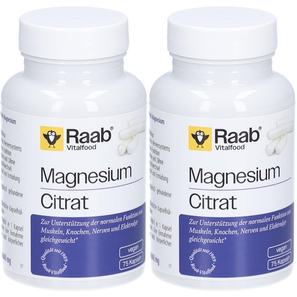 Raab Vitalfood Magnesiumcitrat Kapseln 2x 2x75 St