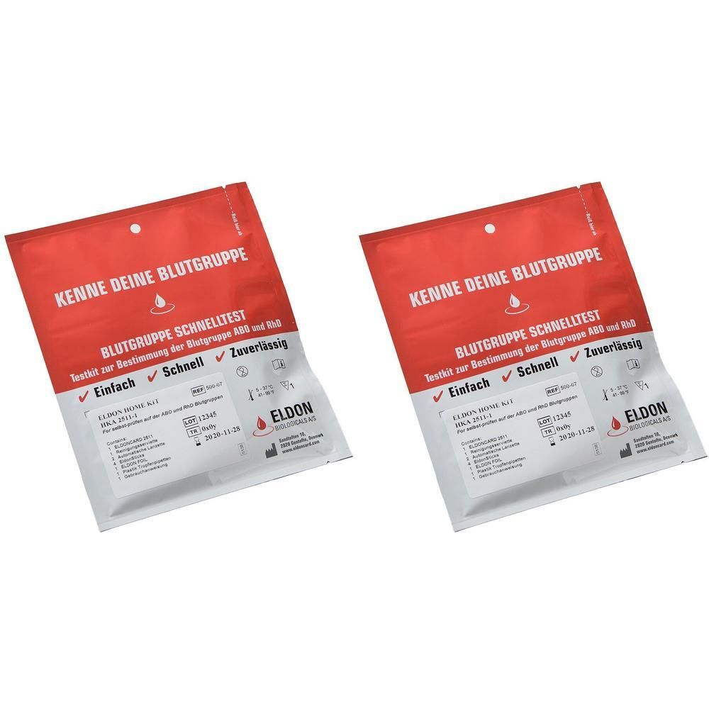 Blutgruppe Schnelltest-AB0+RhD 2x 2x1 St Test