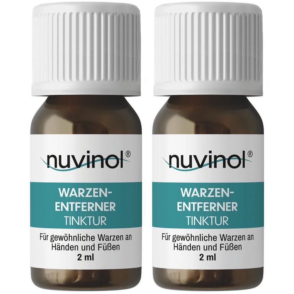 Zwei Fläschchen Nuvinol Warzenentferner Tinktur, je 2 ml.
