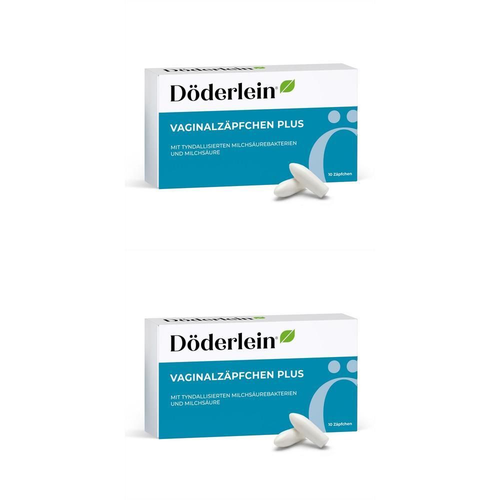 Döderlein Vaginalzäpfchen Plus Milchsäure+Laktobaz 2x 2x10 St Vaginalsuppositorien
