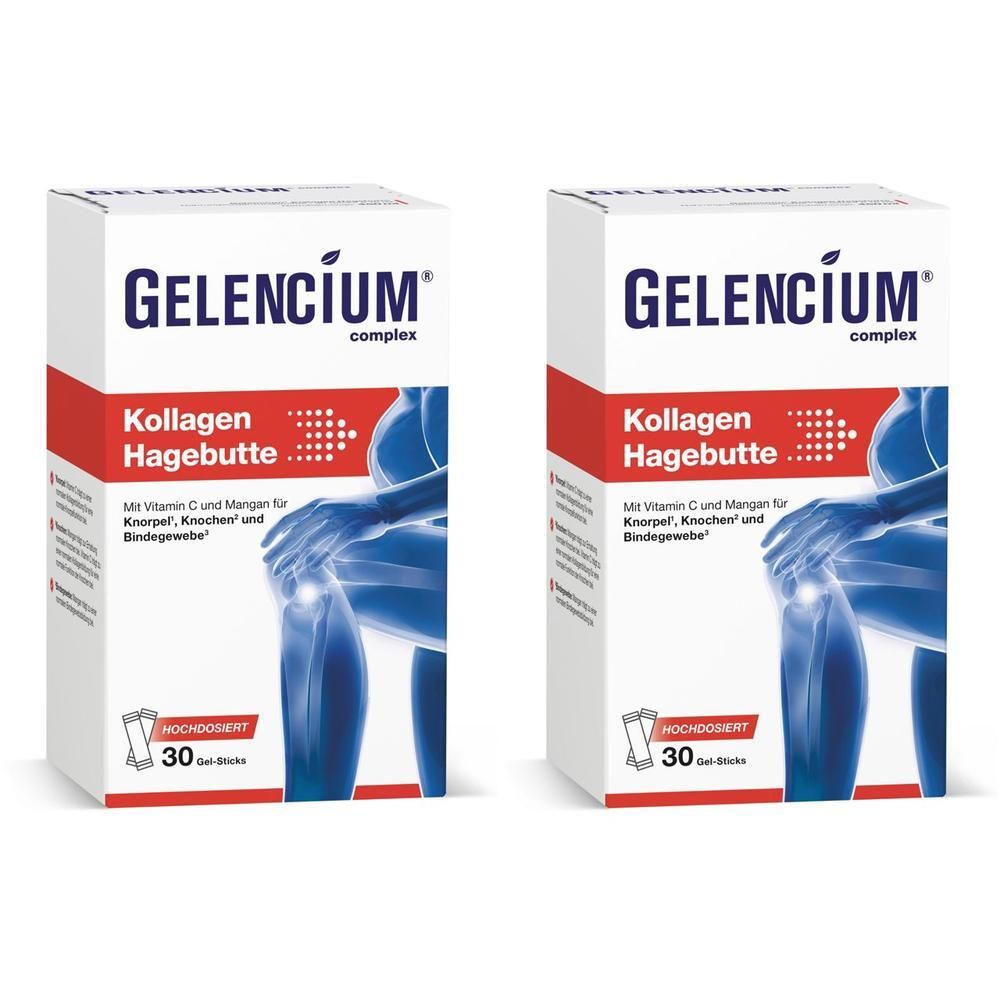 Gelencium Kollagen Hagebutte Direkt-Sticks+Vit.C 2x 2x30 St Beutel