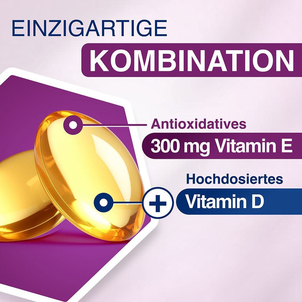 GELENCIUM® complex Vitamin E Plus: 300 mg Vitamin E, hochdosiertes Vitamin D.