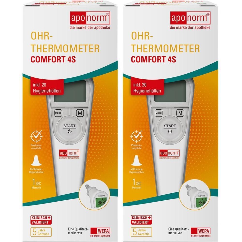 Aponorm Fieberthermometer Ohr Comfort 4S 2x 2x1 St