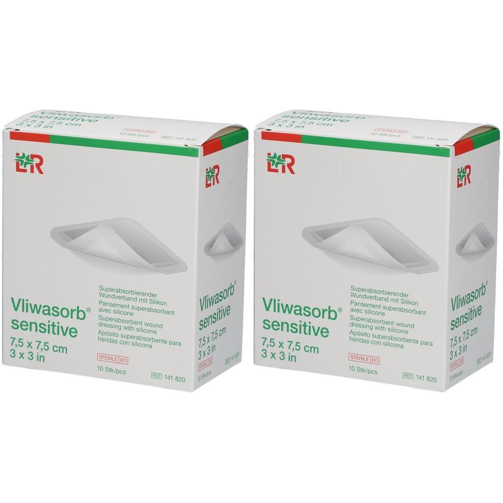 Vliwasorb sensitive 7,5x7,5 cm superabsorb.Wundv. 2x 2x10 St Verband