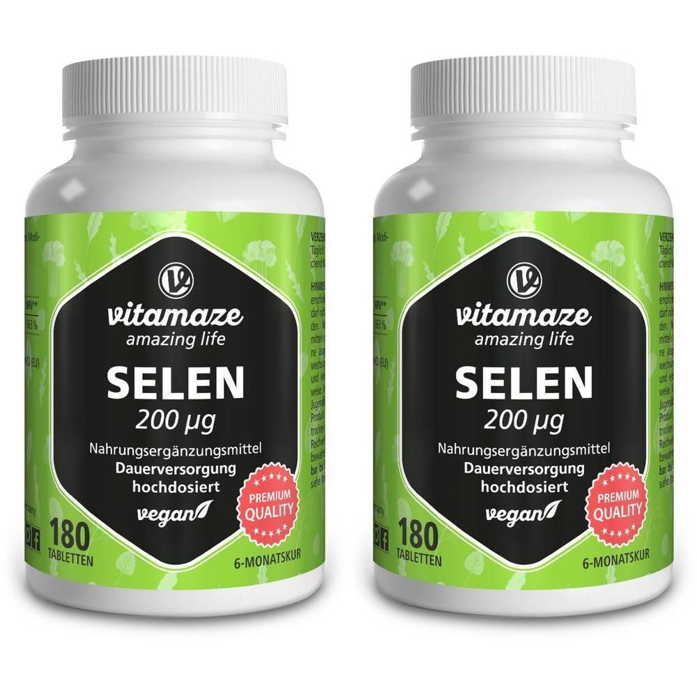 Selen 200 µg hochdosiert vegan Tabletten 2x 2x180 St
