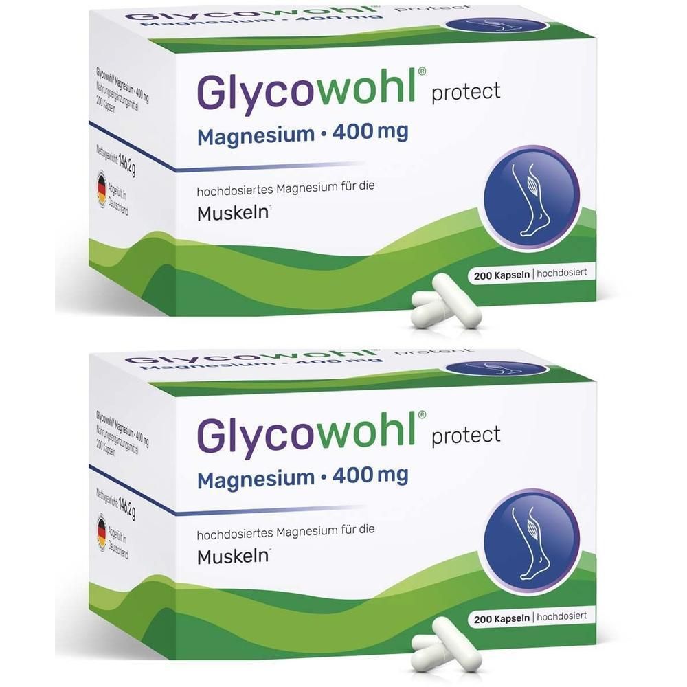 Glycowohl Magnesium 400 mg hochdosiert vegan Kaps. 2x 2x200 St Kapseln