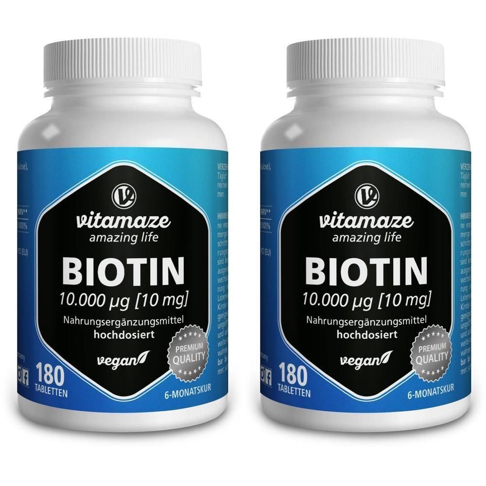 Biotin 10 mg hochdosiert vegan Tabletten 2x 2x180 St
