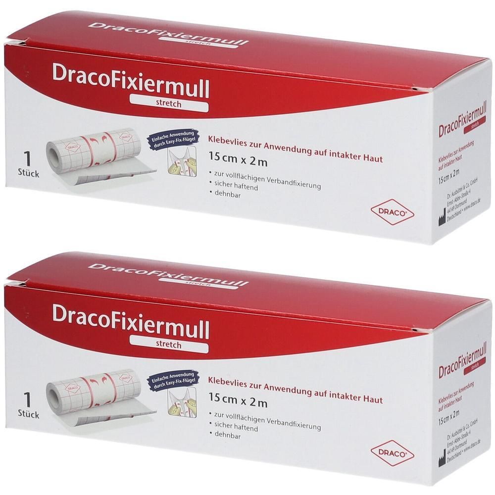 Dracofixiermull stretch 15 cmx2 m 2x 2x1 St Pflaster