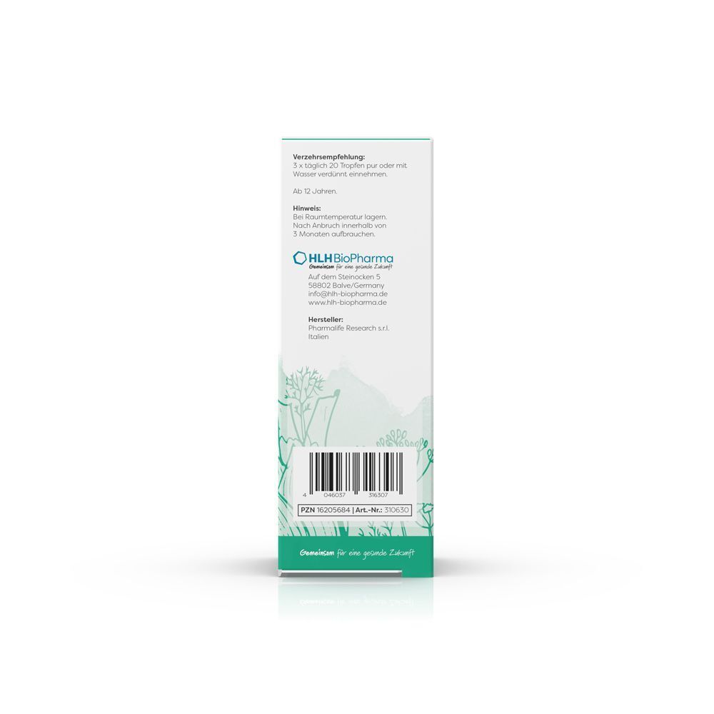 Seitenansicht der Casa Sana Bauch Gut ERWACHSENE Verpackung mit Barcode.