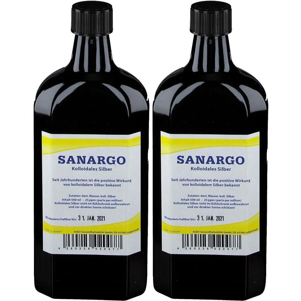 Sanargo kolloidales Silber Flaschen 2x 2x500 ml