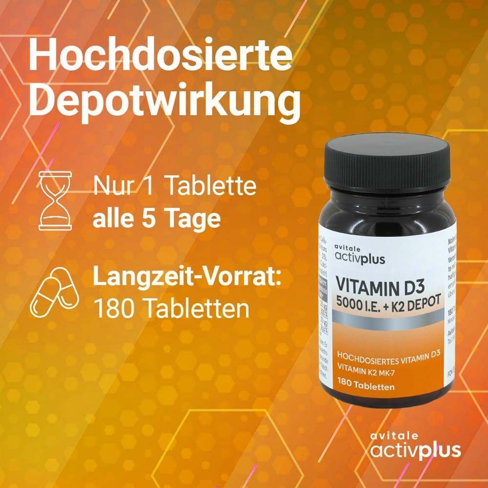 Hochdosierte Depotwirkung: 1 Tablette alle 5 Tage. 180 Tabletten Vorrat.