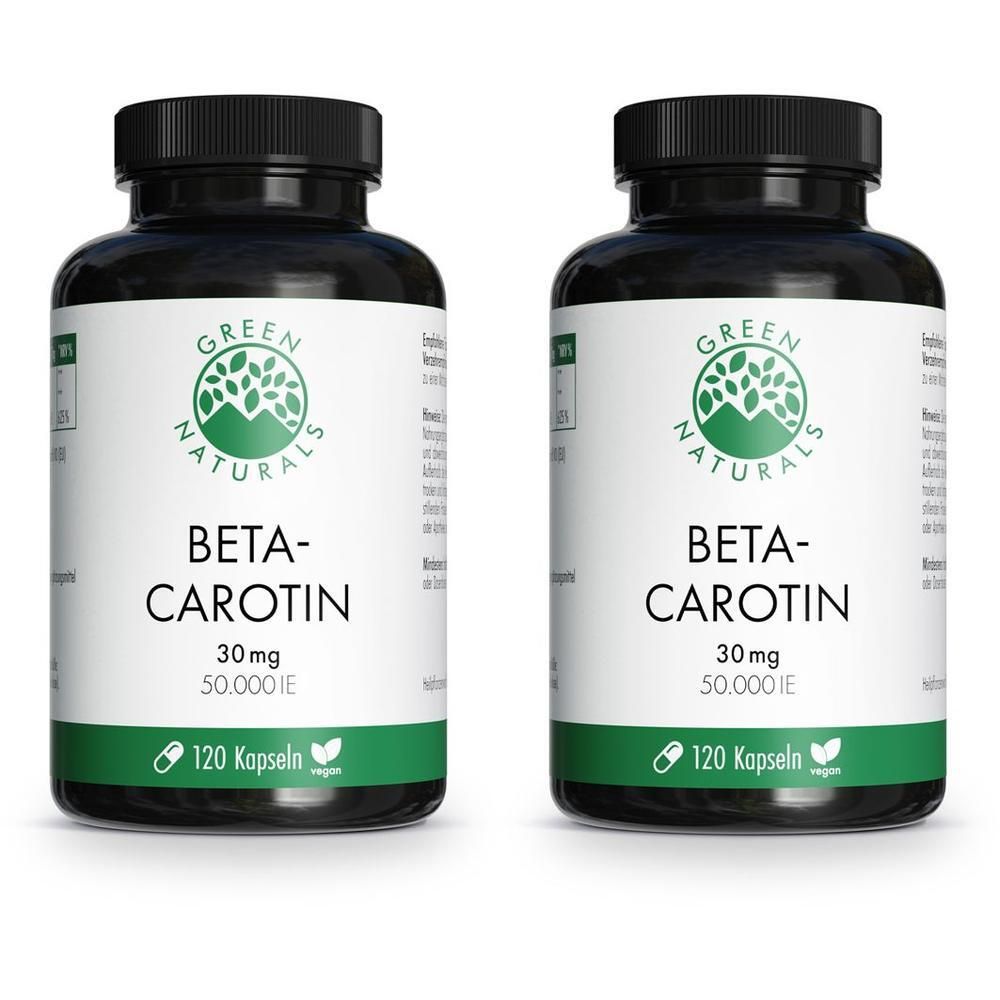 Green Naturals Beta-Carotin 30mg 50.000 I.e. vegan 2x 2x120 St Kapseln