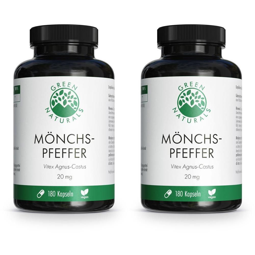 Green Naturals Mönchspfeffer 20mg hochdosiert Kps. 2x 2x180 St Kapseln