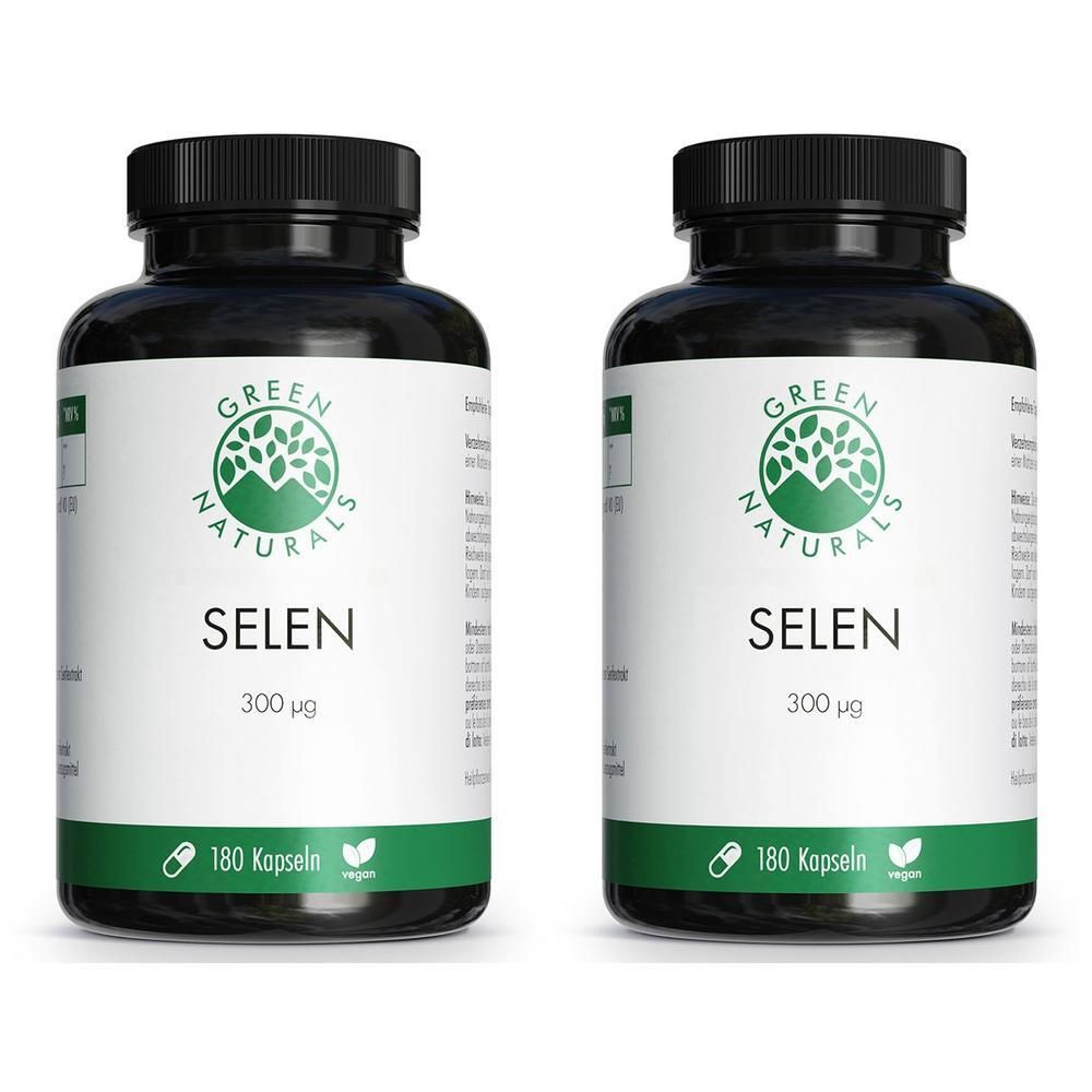 Green Naturals Selen 300 µg rein pflanzl.vegan Kps 2x 2x180 St Kapseln