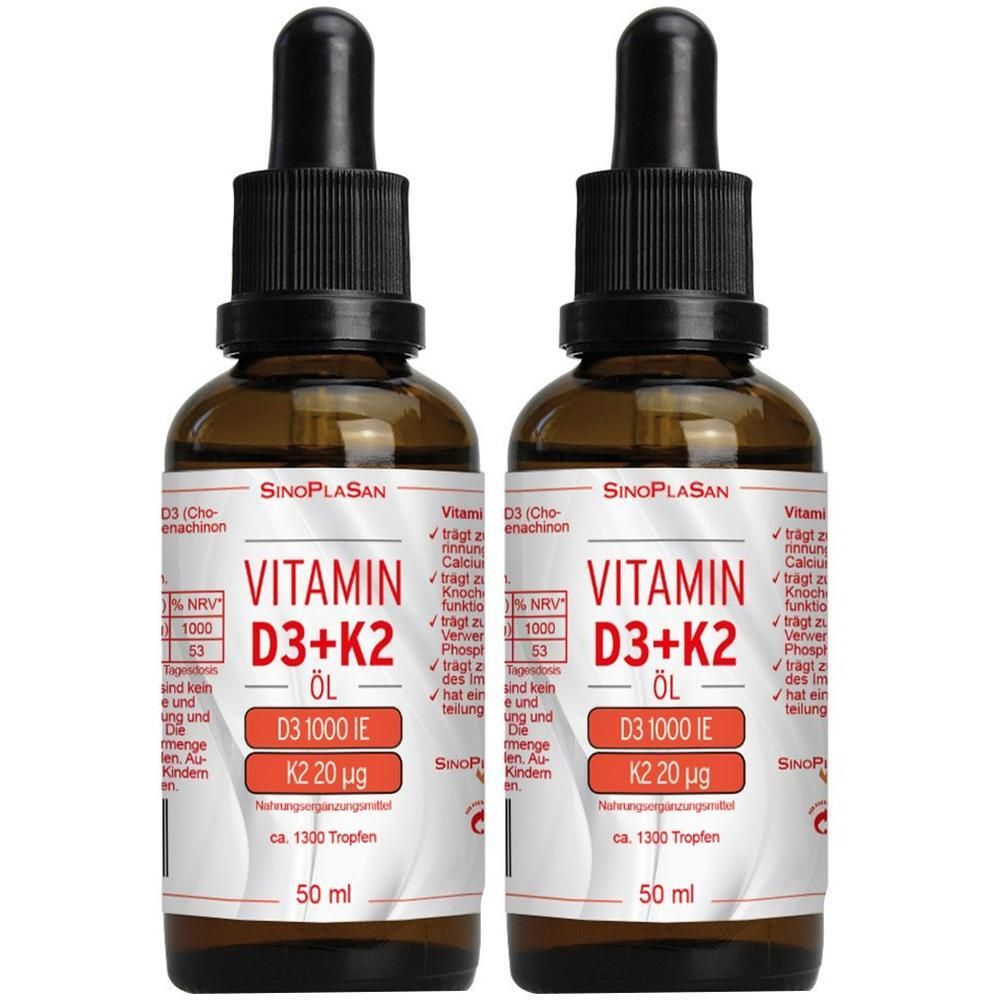 Vitamin D3/K2 1000 I.e./20 µg Tropfen z.Einnehmen 2x 2x50 ml zum Einnehmen