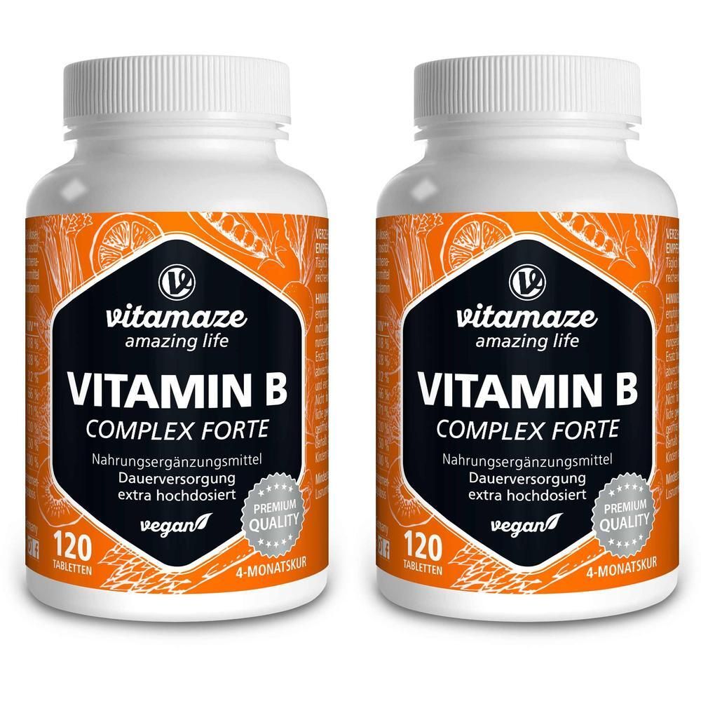 Vitamin B Complex extra hochdosiert vegan Tabl. 2x 2x120 St Tabletten