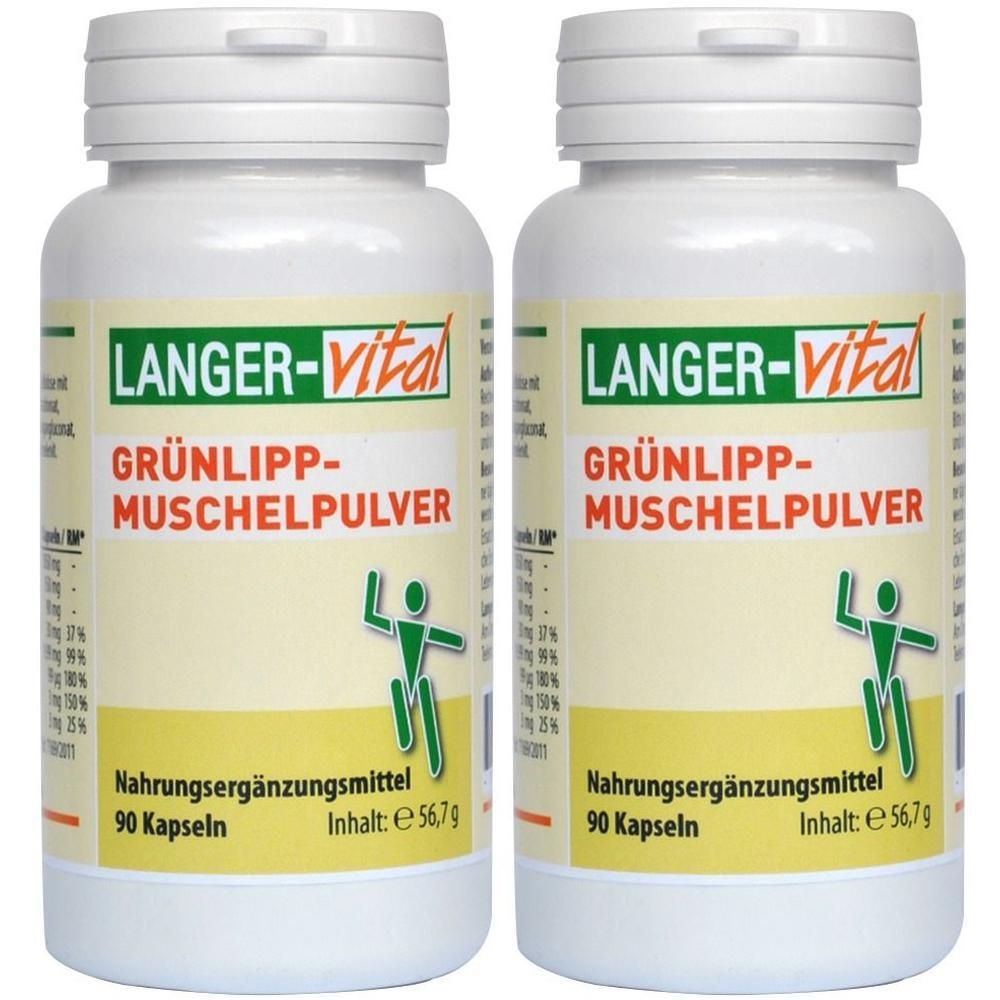 Grünlippmuschel Pulver 1050 mg/Tg Kapseln 2x 2x90 St