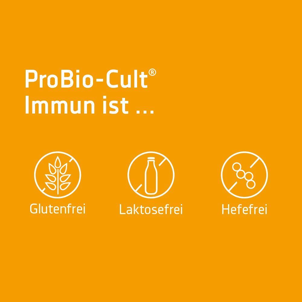 Symbole für 'Glutenfrei', 'Laktosefrei', 'Hefefrei' für SYXYL PROBIO-CULT Immun.