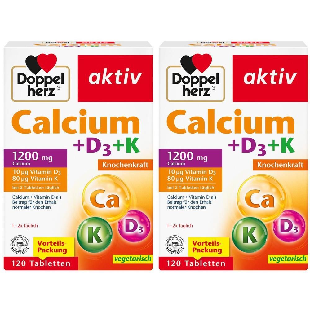 Doppelherz Calcium+D3+K Tabletten 2x 2x120 St