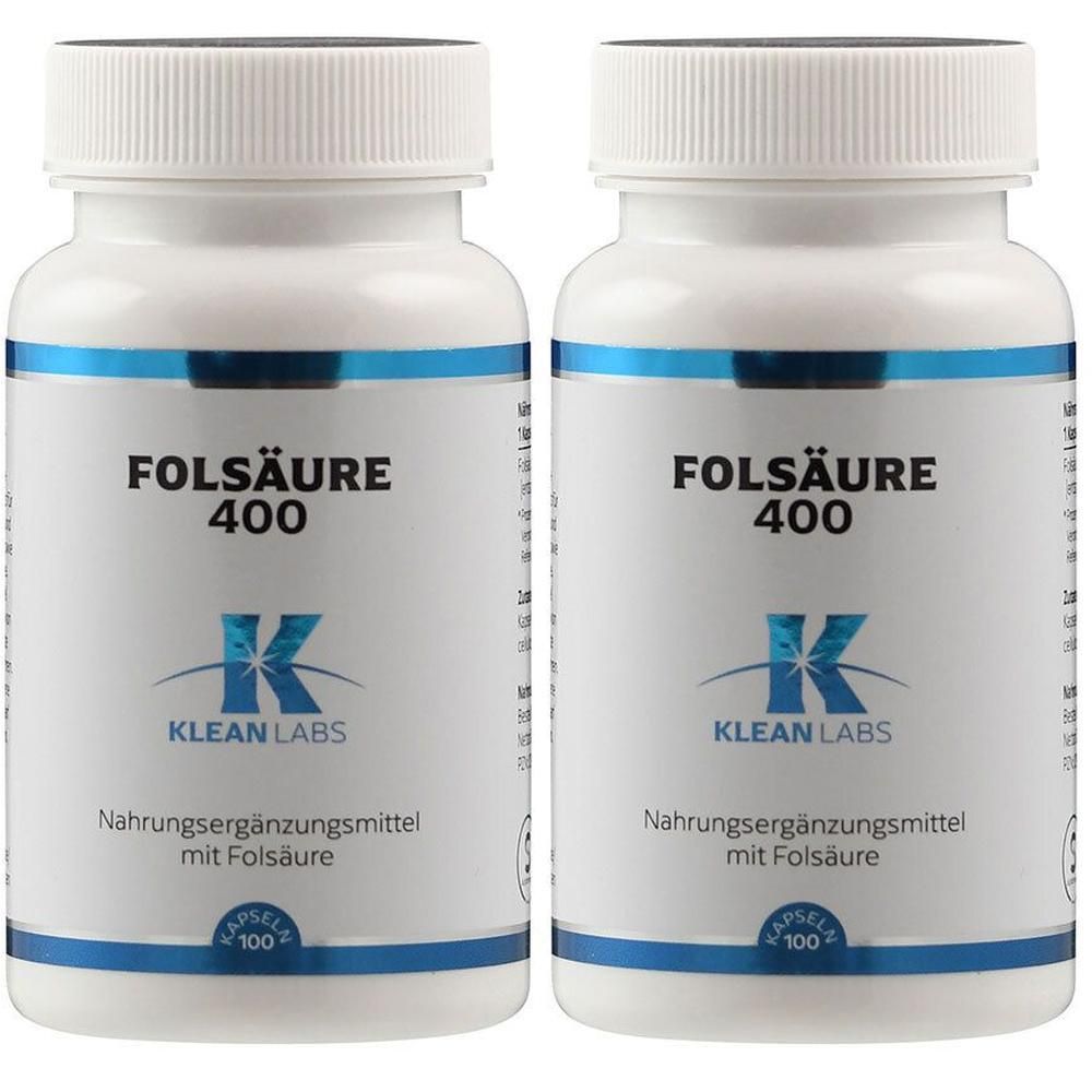 Folsäure 400 µg Klean Labs Kapseln 2x 2x100 St
