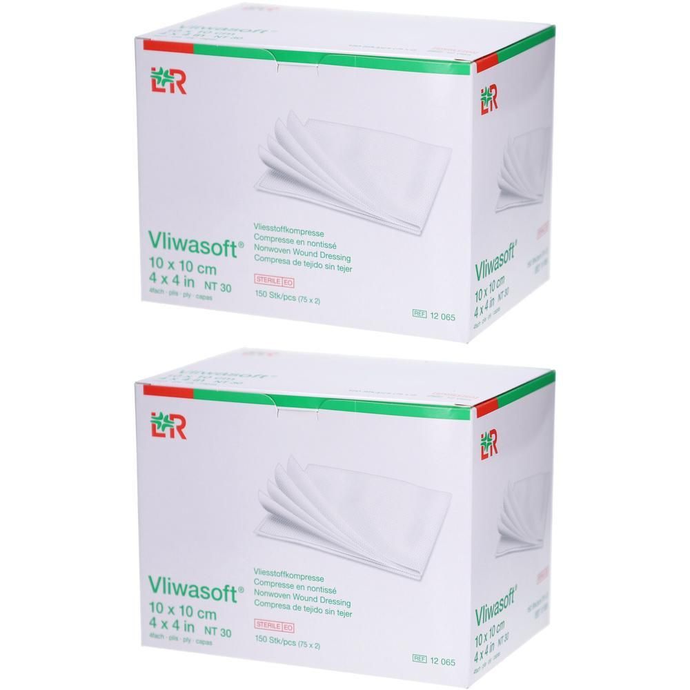 Vliwasoft Vlieskompressen steril 10x10 cm 4l. 2x 2x150 St Kompressen
