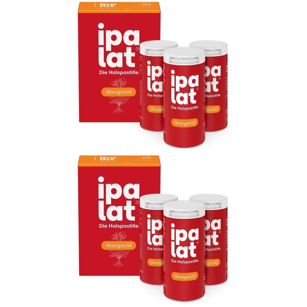 Ipalat Halspastillen honigmild o.Menthol zuckerfr. 2x 2x120 St Pastillen