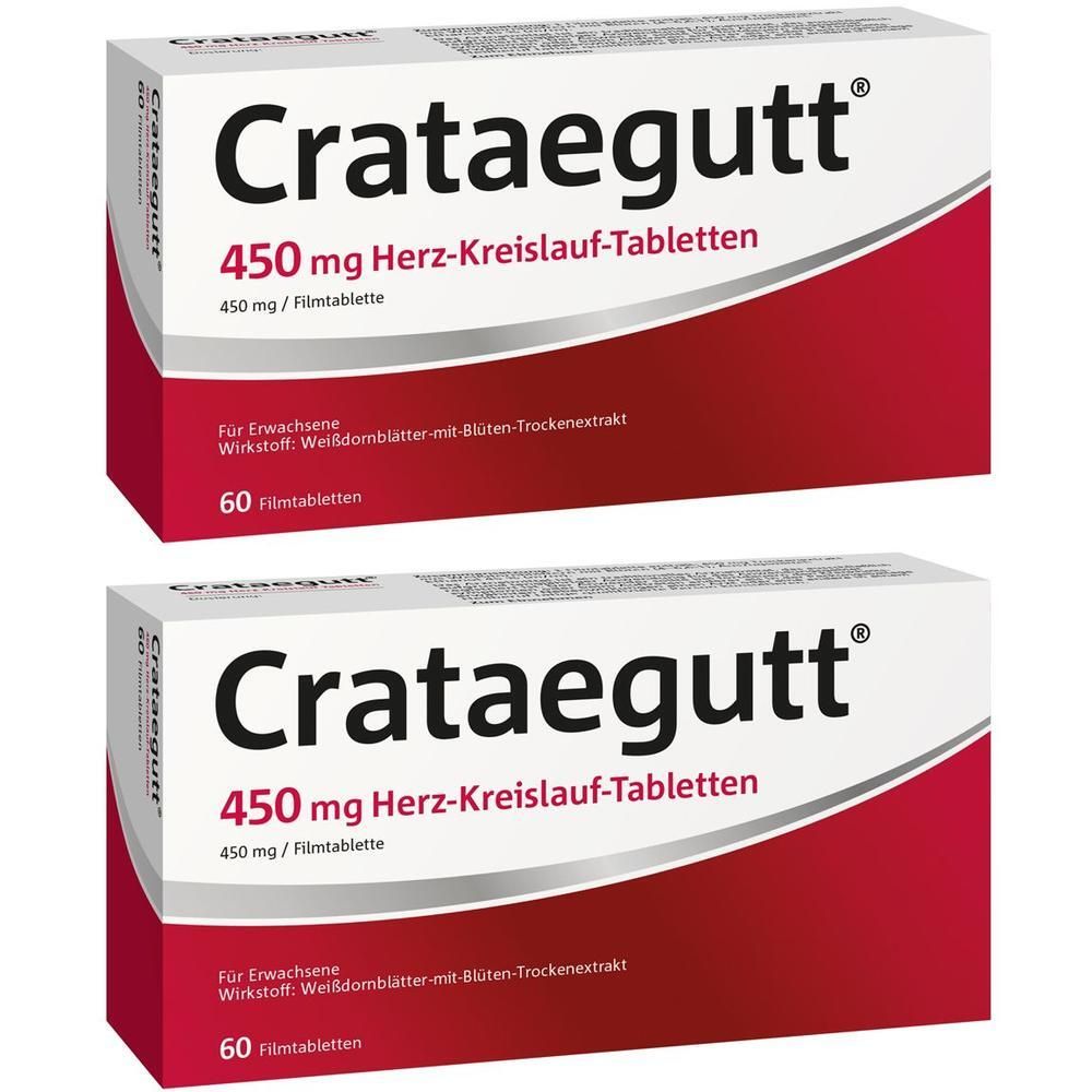 Crataegutt 450 mg Herz-Kreislauf-Tabletten 2x 2x60 St Filmtabletten