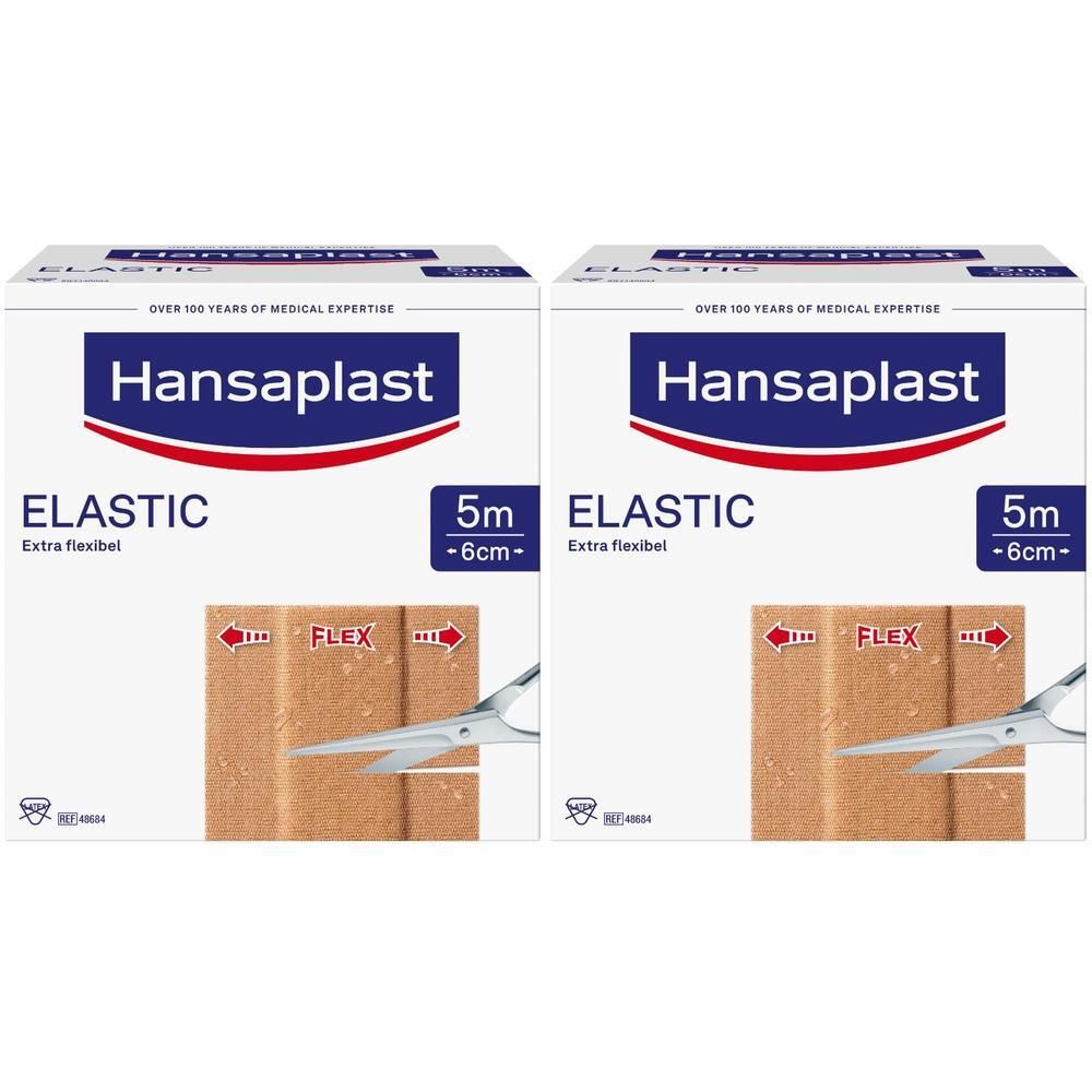 Hansaplast Elastic Pflaster 6 cmx5 m 2x 2x1 St