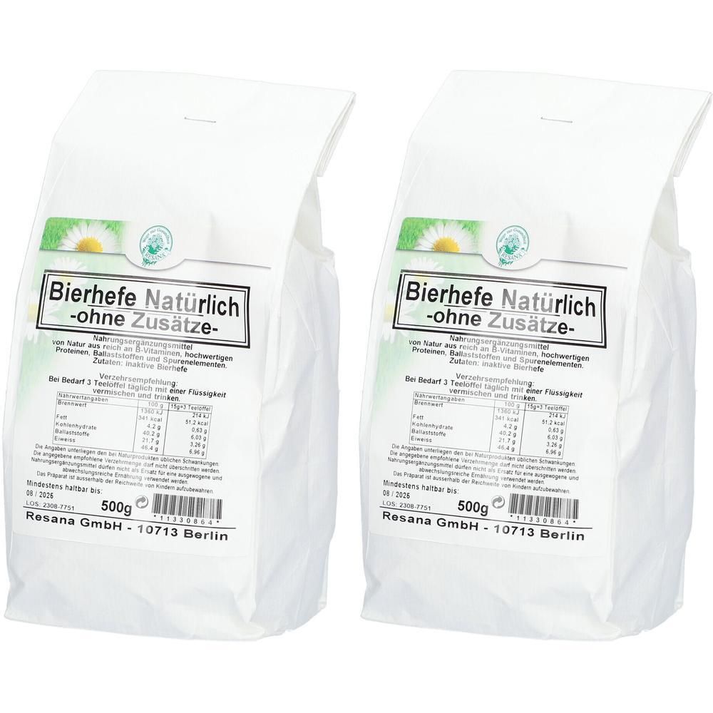Bierhefe Natürlich ohne Zusätze Pulver 2x 2x500 g