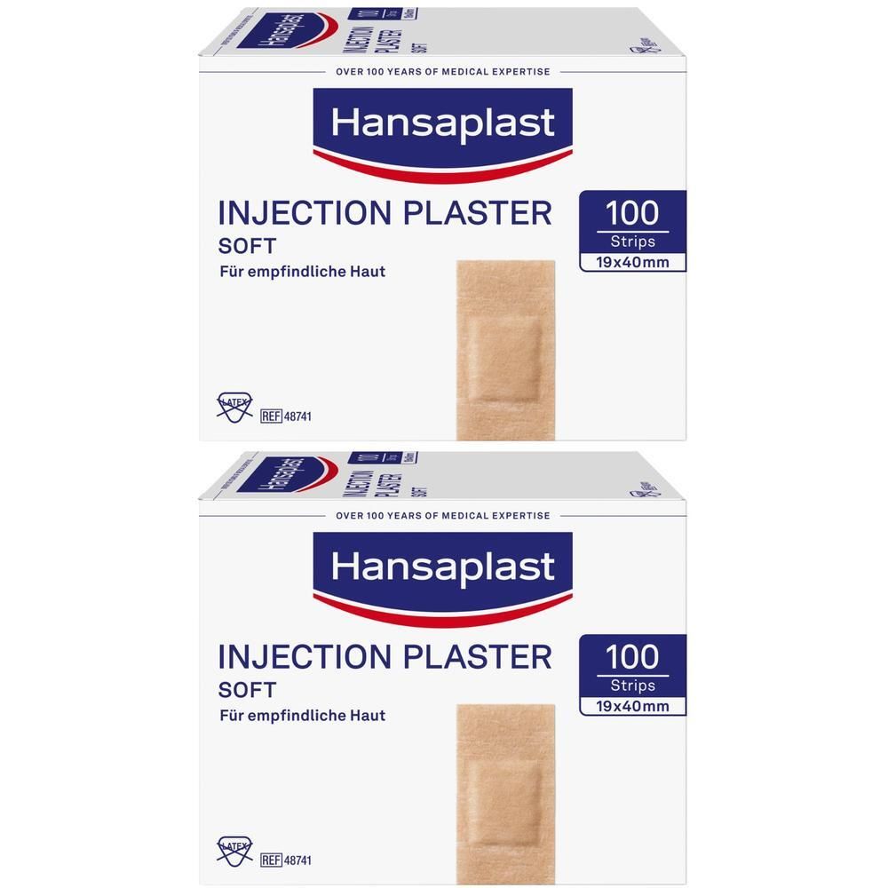 Hansaplast Soft Injektionspflaster Strips 19x40 mm 2x 2x100 St Pflaster