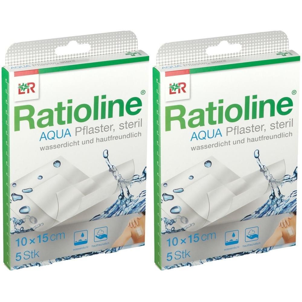 Ratioline aqua Duschpflaster Plus 10x15 cm steril 2x 2x5 St Pflaster